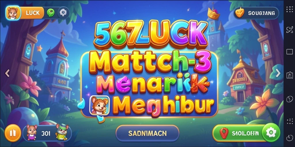 Tangkapan layar gameplay <strong>567LUCK</strong> yang menampilkan keseruan mencocokkan permata.