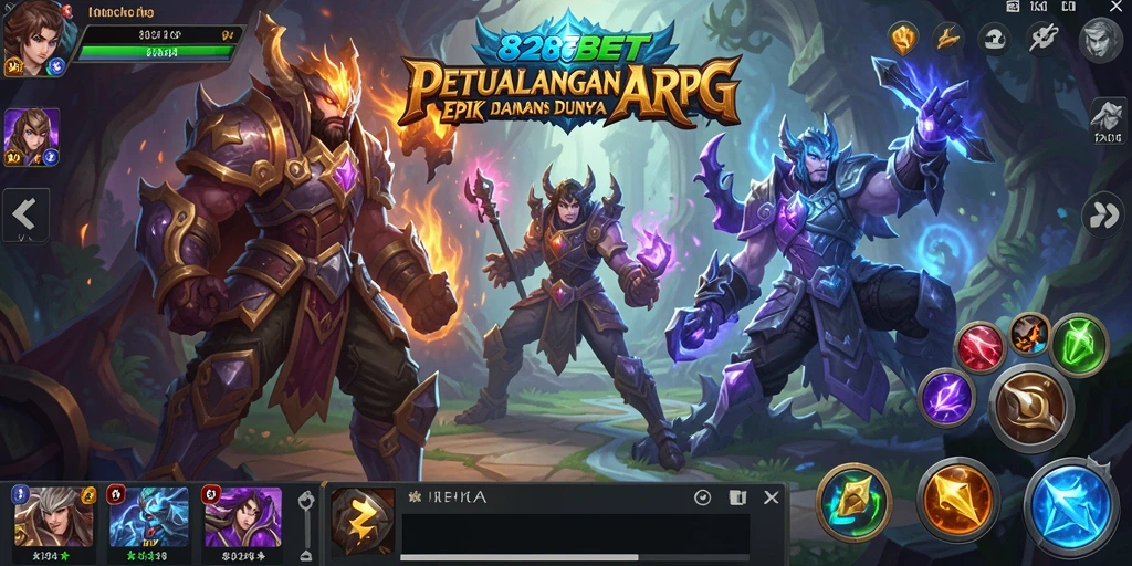 Screenshot gameplay 828BET menunjukkan aksi seru dalam petualangan ARPG.