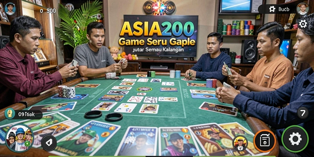 Tampilan gameplay ASIA200 yang seru dan interaktif dalam permainan Gaple.