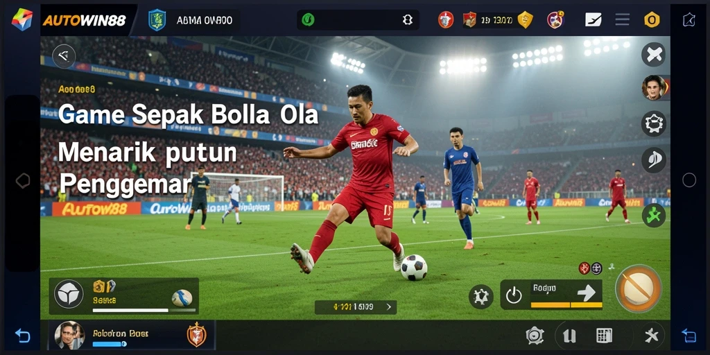 Tampilan dinamis gameplay sepak bola di AUTOWIN88.
