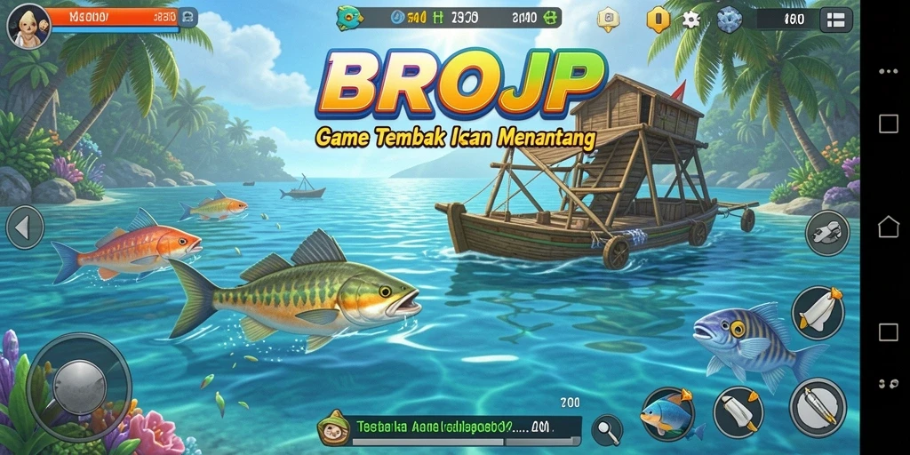 Screenshot BROJP menampilkan aksi seru dalam permainan Tembak Ikan.