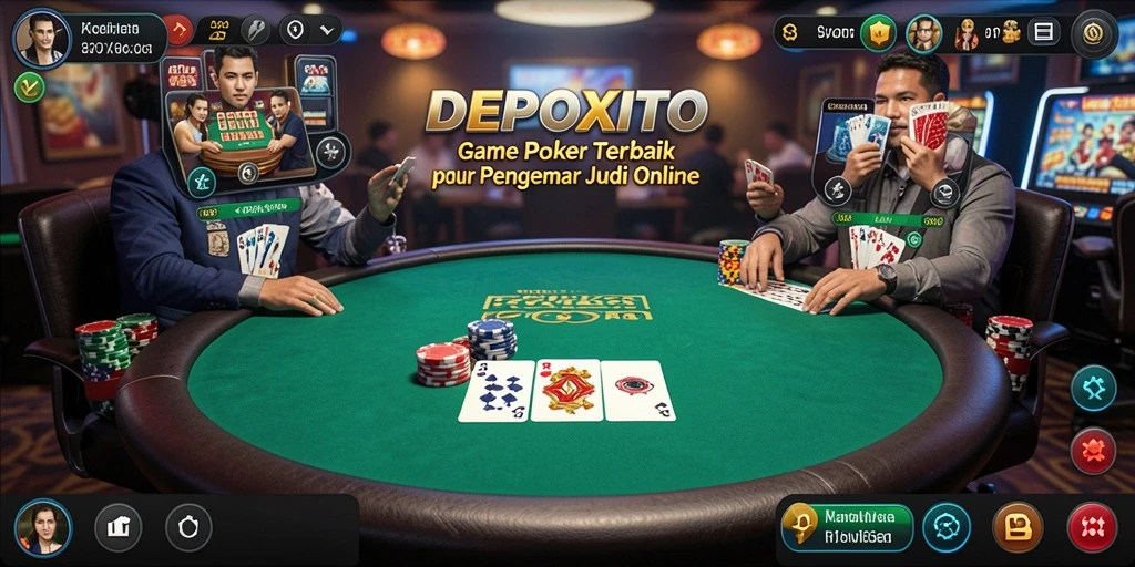 Tampilan gameplay menegangkan di DEPOXITO saat bermain Poker.