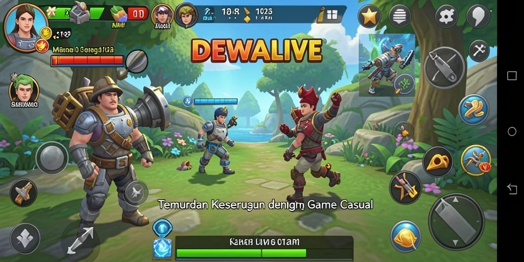 Tampilan menarik dari gameplay Casual DEWALIVE yang seru.