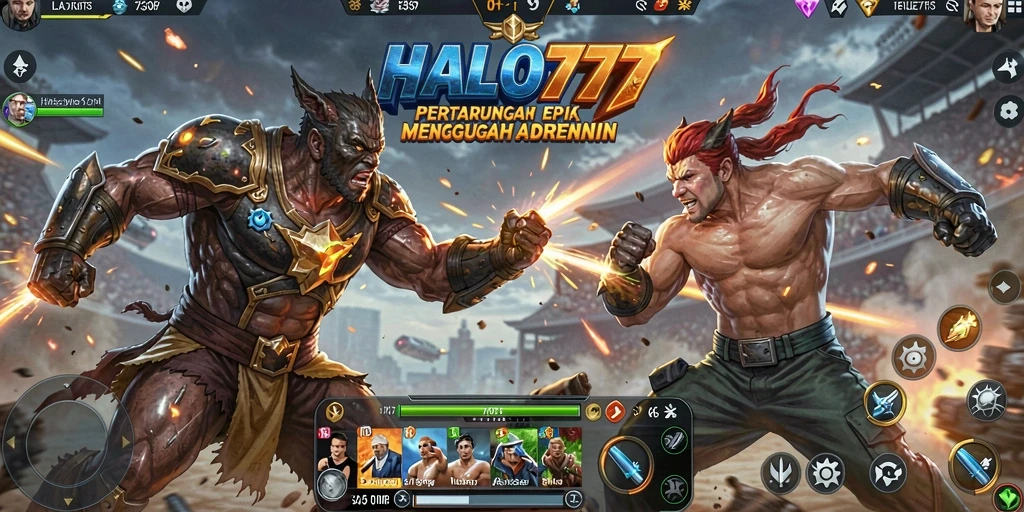 Tangkapan layar gameplay HALO777 dengan aksi pertarungan yang intens.