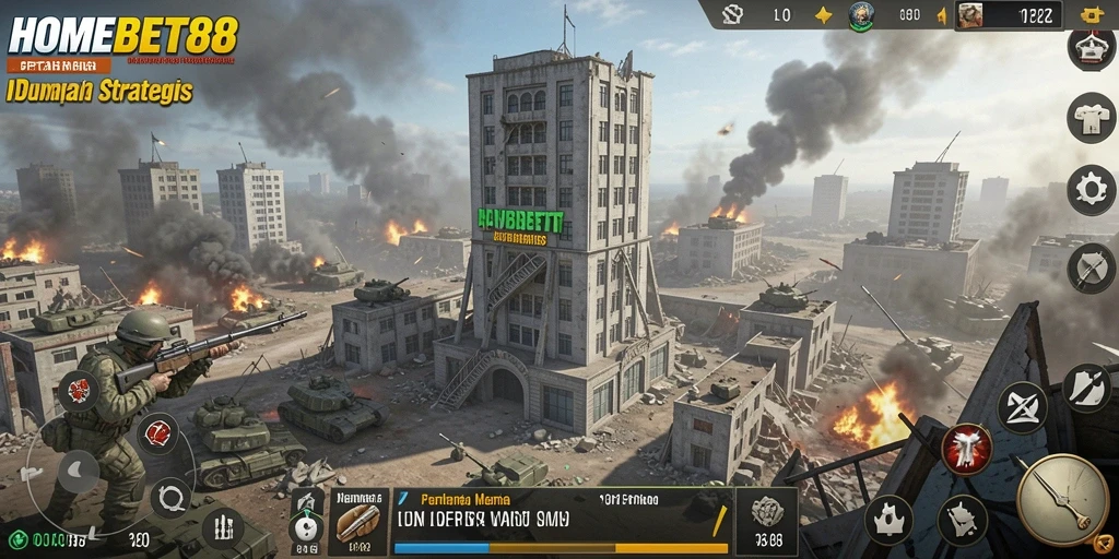 Screenshot gameplay HOMEBET88 menampilkan strategi Tower Defense yang seru.