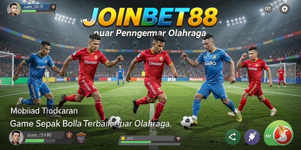 Tampilan gameplay menarik di JOINBET88 dengan aksi sepak bola yang intens.