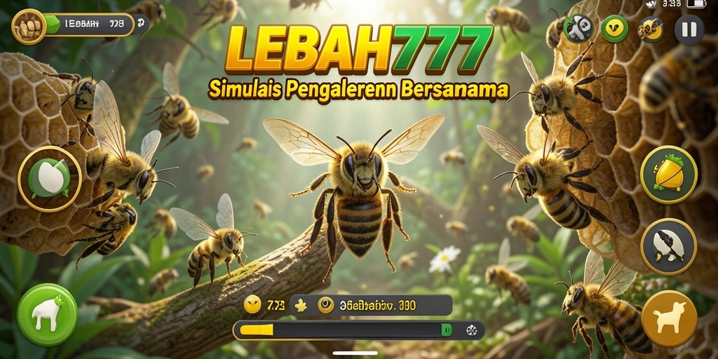 Tampilan gameplay LEBAH777 dengan aktivitas lebah yang dinamis.