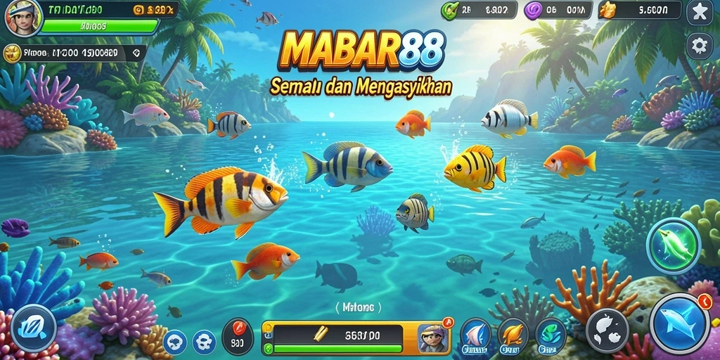 Screenshot gameplay MABAR88 menampilkan aksi menembak ikan yang seru.