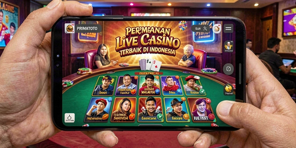 Tampilan permainan Live Casino yang mendebarkan di PRIMATOTO.