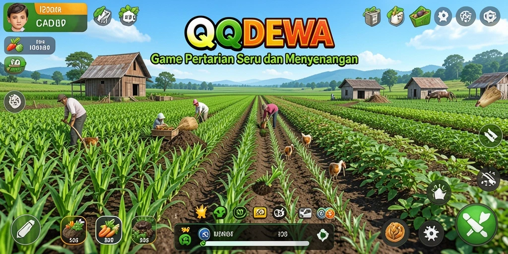 Screenshot gameplay QQDEWA dengan variasi tanaman dan hewan.