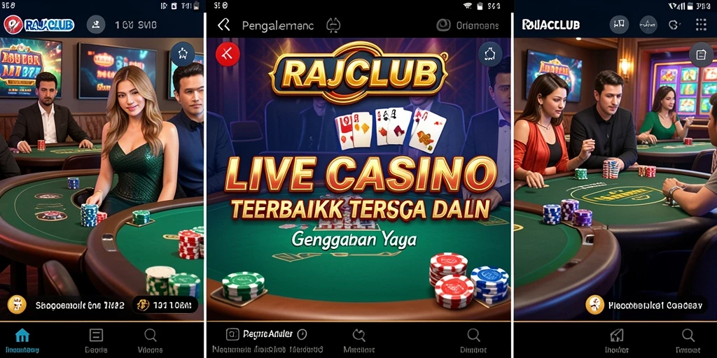 Tampilan gameplay menarik dari RAJACLUB yang menghadirkan pengalaman Live Casino.