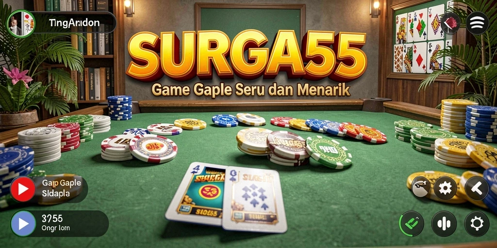 Tampilan gameplay SURGA55 yang seru dan interaktif dalam permainan Gaple.