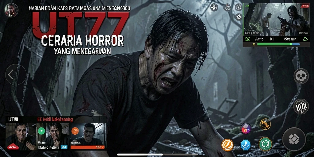 Tampilan gameplay mencekam dari game UT77 yang penuh ketegangan.