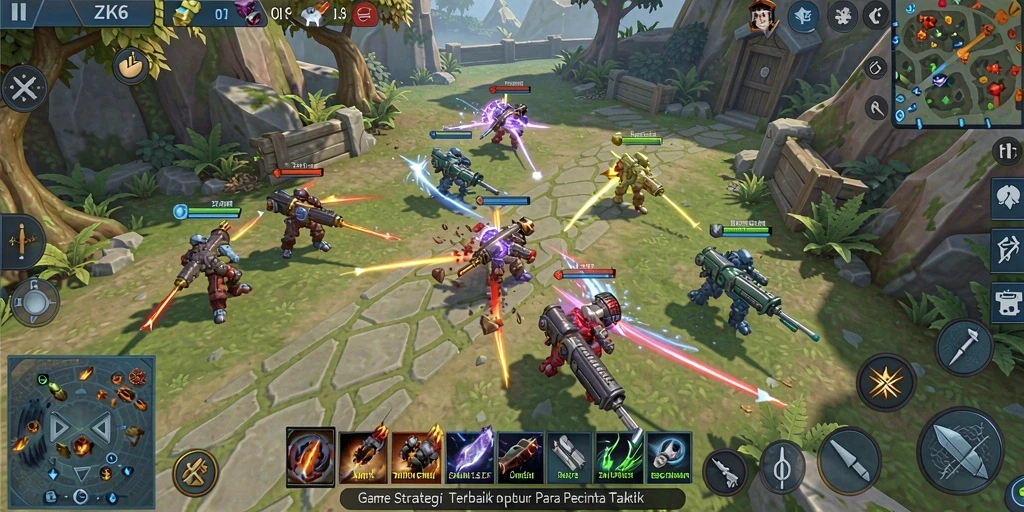 Screenshot gameplay ZK6 yang menampilkan strategi berbasis taktis.